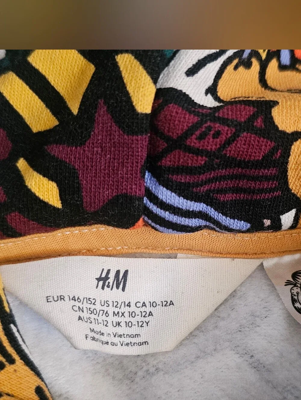 H&M Colorful Garfield Hoodie M Sweatshirt Boy Medium Youth hood cartoon print 12
